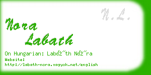 nora labath business card